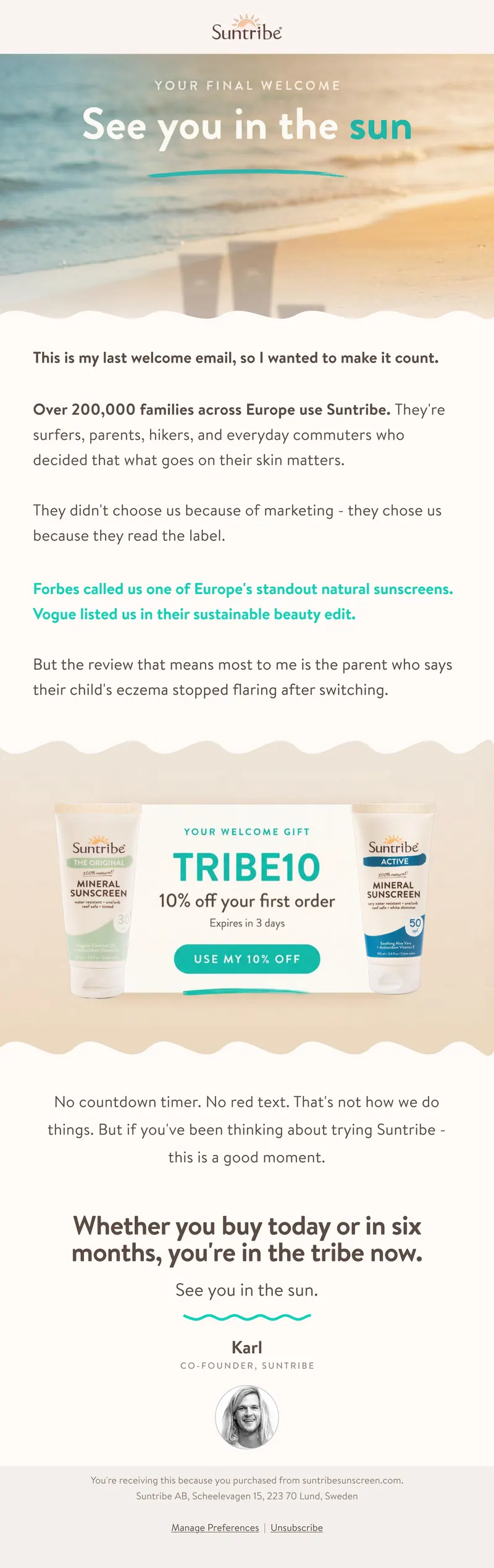 Suntribe Email - 8
